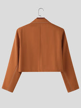 Men's Color Block Line Cropped Long Sleeve Blazer SKUL39890