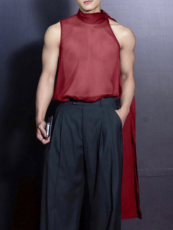 Mens Sheer Mesh Tie-Strap Tank SKUL11544