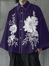 Mens Floral Print Flared Sleeve Shirt SKUL02404