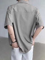 Mens Solid Short Sleeve Casual Shirt SKUK63643