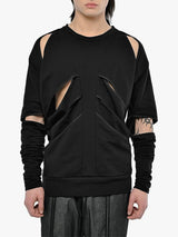 Mens Cut-Out Design Long-Sleeve Hoodie SKUK85790