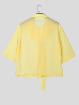 Men's Avant-Garde Semi-Sheer Chiffon Short Sleeve Shirt SKUL60224