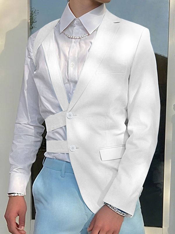 Men's Deconstructed One Shoulder Casual Blazer SKUL37695