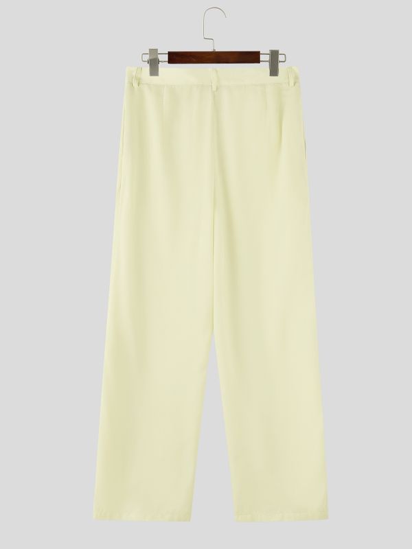 Men's Solid Color Loose Wide Leg Pant SKUL56632