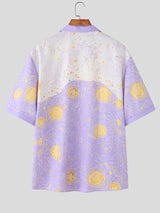 Men's Abstract Oil Painting Print Short Sleeve Shirt SKUL22786