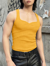 Men's Solid Color Textured Casual Tank SKUL54421