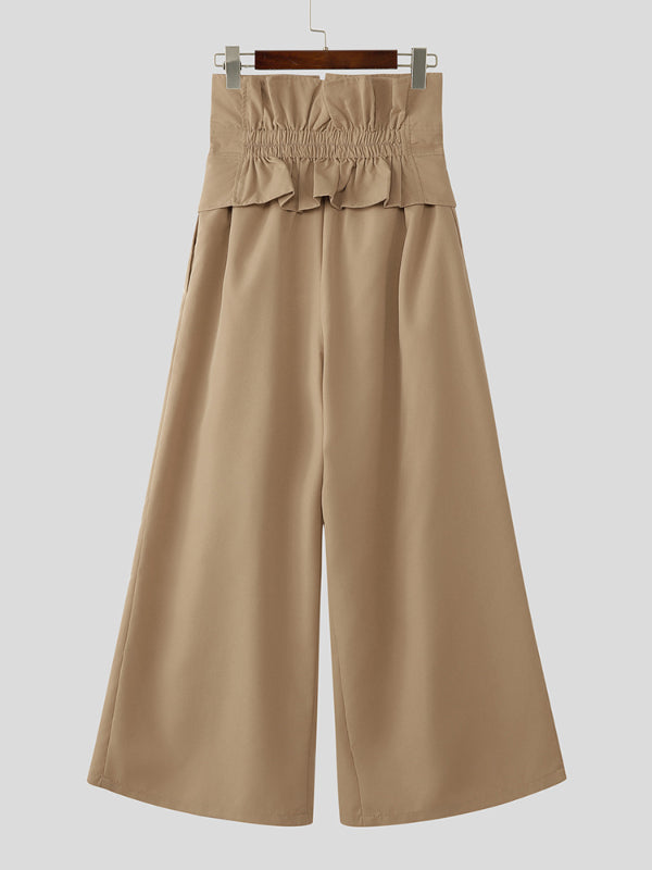 Mens Solid Color High-Waisted Casual Pant SKUL15378