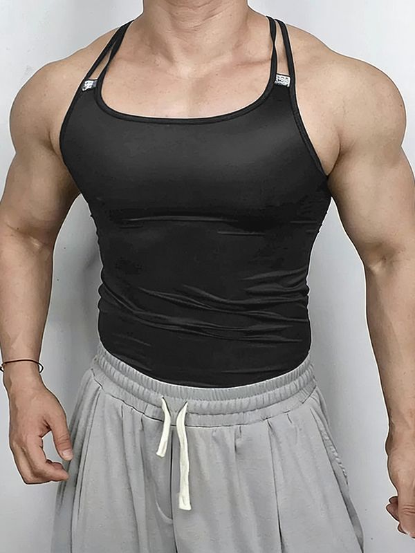 Men's O-Ring Back Detail Skinny Fit Camisole Tank SKUL50518
