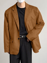 Men's Suede Casual Long Sleeve Blazer SKUL30277