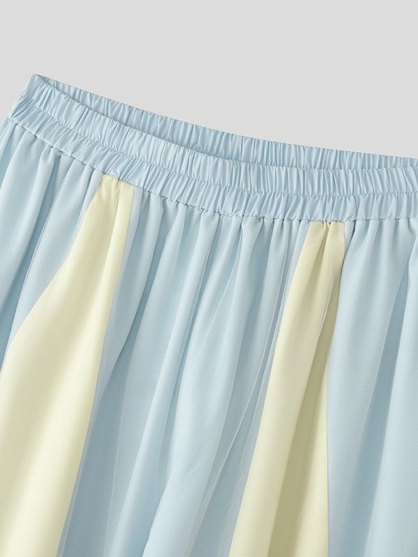 Men's Avant-Garde Tri-Color Block Flowing Palazzo Pant SKUL60084