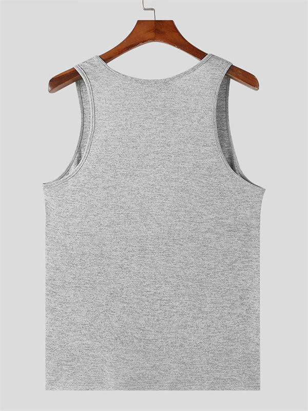 Mens Deconstructed Cross Solid Color Tank SKUK68468