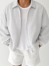Men's Striped Lightweight Long Sleeve Jacket SKUL35087