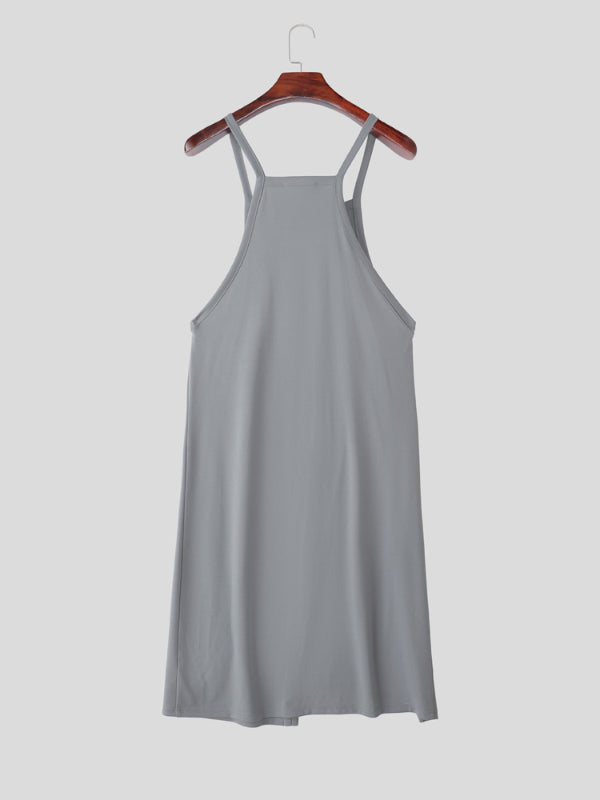 Men's Solid Color Split Hem Casual Tank SKUL27373