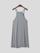 Men's Solid Color Split Hem Casual Tank SKUL27373