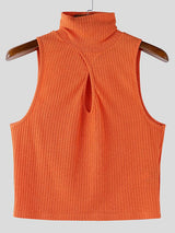 Men's Knit Textured Hollow Cropped Tank SKUL52631