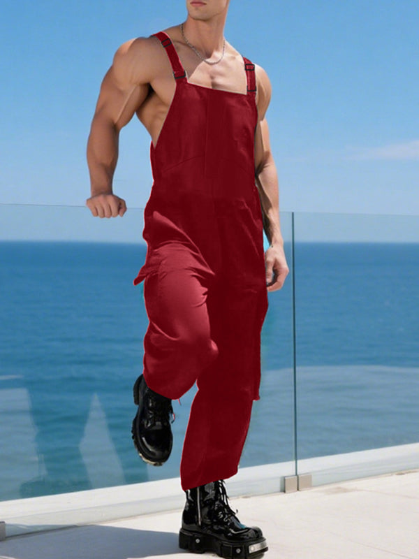 Men's Solid Color Casual Jumpsuit SKUL21166