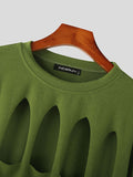 Mens Cutout Solid Long Sleeve T-Shirt SKUJ98878