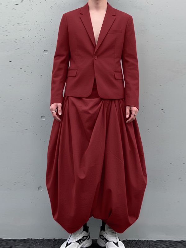 Men's Solid Color Casual Two Pieces Outfit SKUL50996