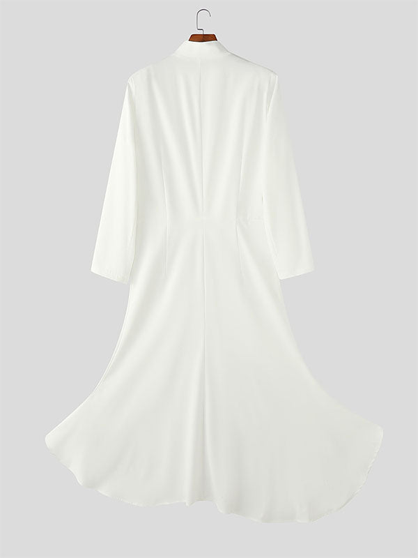 Men's Solid Color Stand Collar Long Sleeve Blazer SKUL24967