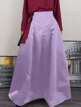 Mens Solid Color Waist-Tie Satin Skirt SKUL06532