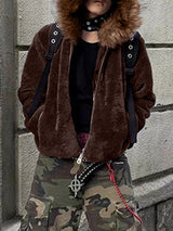 Men's Plush Hooded Long Sleeve Zip-Up Hoodie SKUL37705