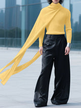 Men's Shawl Patchwork High Neck Long Sleeve Sweater SKUL29745