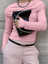 Men's Ruched Cape Style Faux Two Piece Knit T-shirt SKUL43924