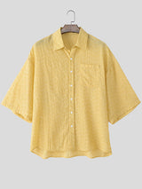 Mens Solid Color Casual Short Sleeve Shirt SKUL07527