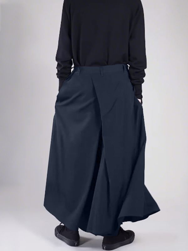 Men's Deconstructed Solid Color Pleated Pant SKUL48757