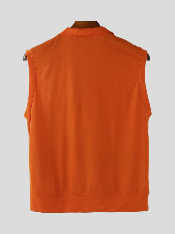 Mens Contrast Color Print Casual Tank SKUL16995