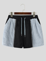 Men's Colorblock Plush Casual Short SKUL23639