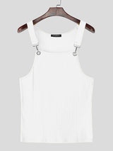 Mens Solid Color Textured Sleeveless Tank SKUL06352