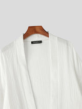 Mens Solid Color Minimalist Ruched Two Pieces Outfit SKUL13055