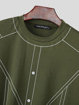 Men's Deconstructed Contrast Line Half Sleeve Shirt SKUL40108