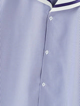 Men's Striped Sailor Collar Long Sleeve Shirt SKUL46537