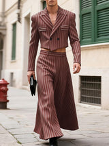 Men's Striped Cropped Two Pieces Outfit SKUL33060