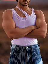 Men's Sheer Double Layer Mesh Casual Tank SKUL15174