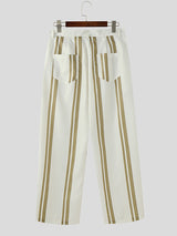 Mens Striped Colorblock Casual Pant SKUL09704