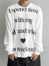 Men's Letter Print Textured Knit Long Sleeve T-shirt SKUL41207