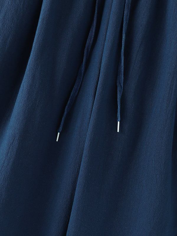 Men's Minimalist Wrinkled Linen-Look Two Pieces Outfit SKUL30685