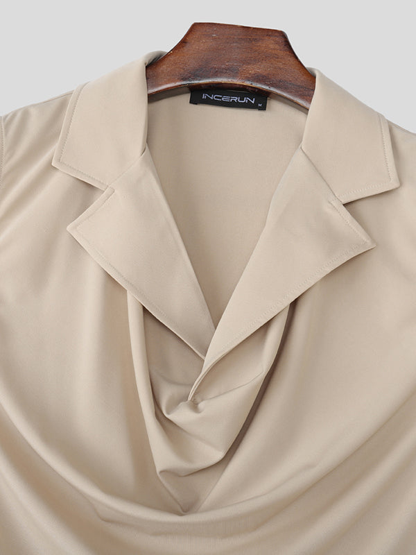 Men's Solid Cowl Neck Casual Tank SKUL29761