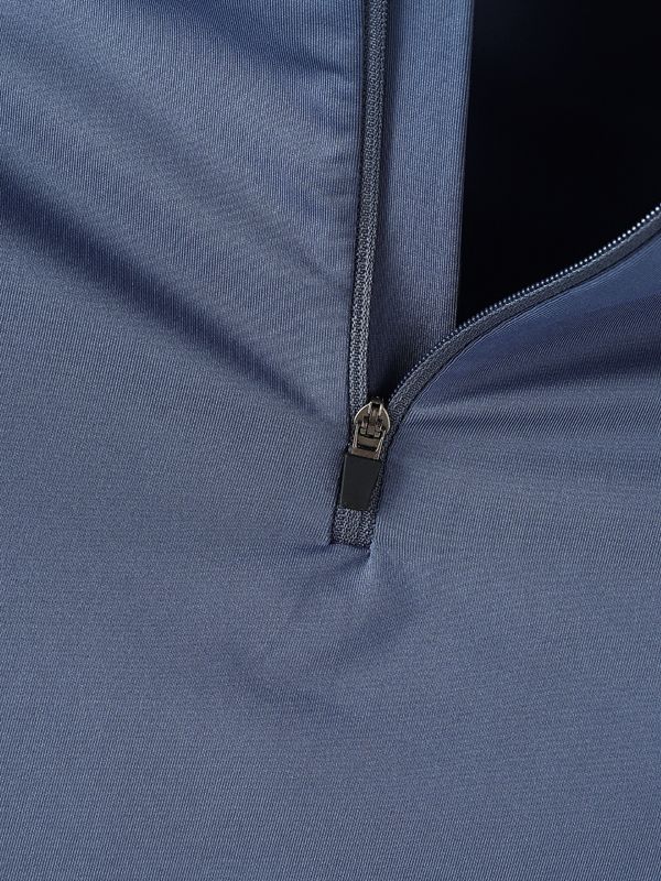 Men's Solid Color Zip Long Sleeve T Shirt SKUL35283