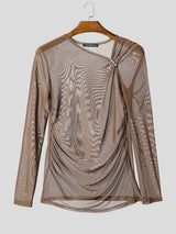 Men's Sheer Mesh Long Sleeve T-Shirt SKUL28377