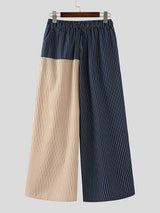 Mens Striped Colorblock High-Waisted Casual Pant SKUL16883