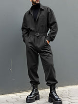 Men's Solid Color Utility Jumpsuit SKUL35106