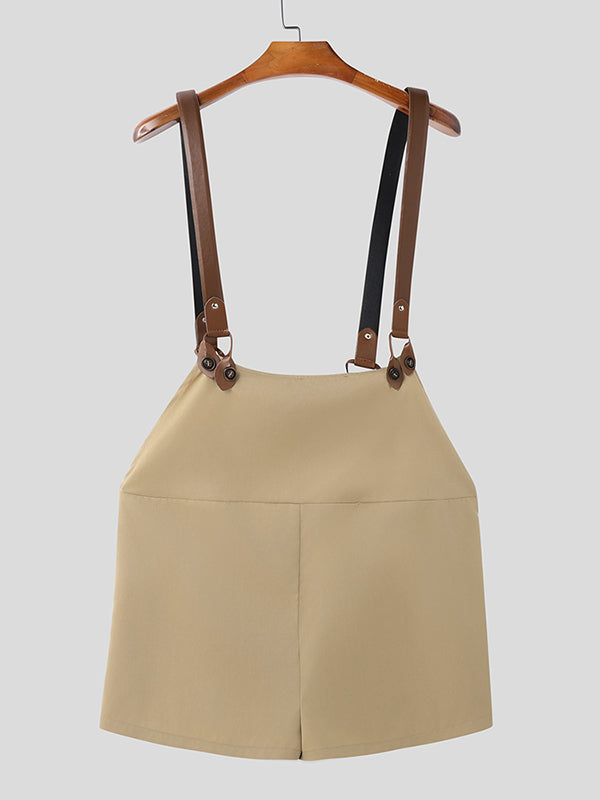 Mens Solid Color Pocket Belted Jumpsuit SKUL04992