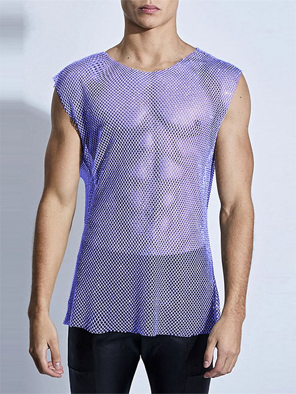 Mens Sexy Mesh Hollow-Out Design Tank SKUK61847