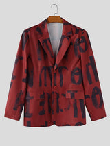 Men's Letter Print Long Sleeve Blazer SKUL37516