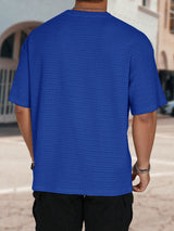 Mens Solid Color Textured Short Sleeve T-Shirt SKUK67214