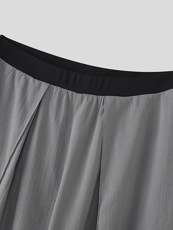 Mens Solid Color Loose Fit Colorblock Pant SKUL15088